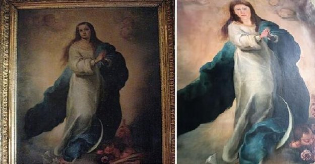 A copy old of a Murillo sacked by a conservator in Spain
