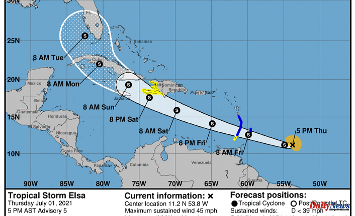 Tropical Storm Elsa forms, the 5th named storm of the season. Will it make it to Florida via track?