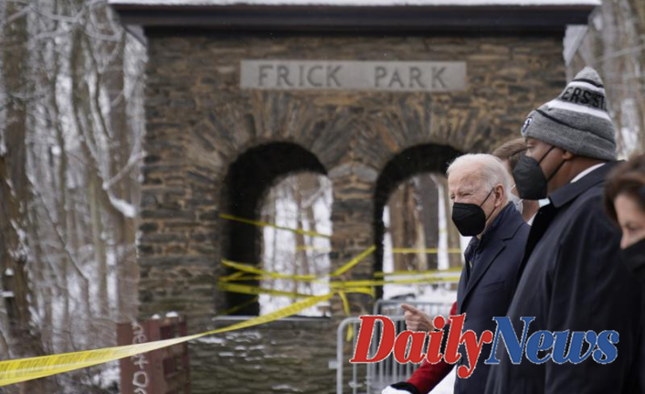 Biden visits a collapsed bridge and touts infrastructure law