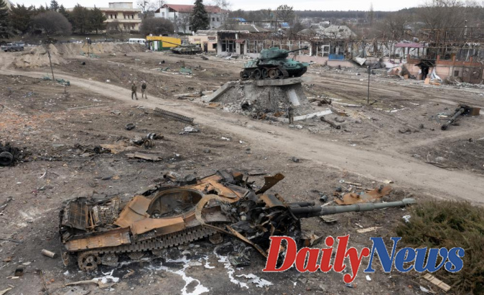 A shattered town is able to breathe again after the Russian forces withdraw.