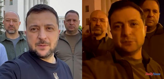 "Victory will come to us": Zelensky films himself at the same spot as the day following the invasion on the 100th day.