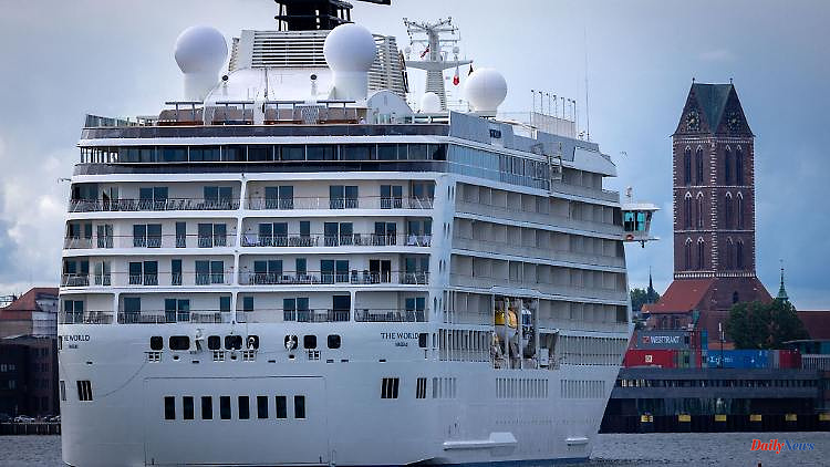 Mecklenburg-Western Pomerania: The residential ship "The World" anchored in Wismar