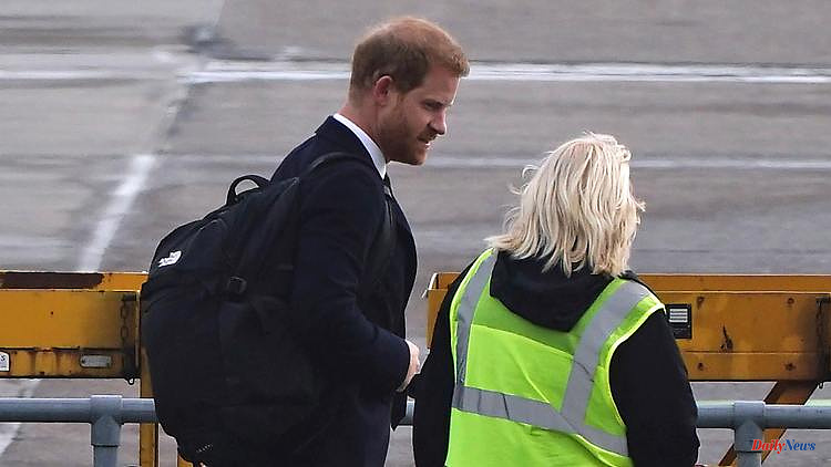 Charles and Camilla on the way: Prince Harry flew back to London alone