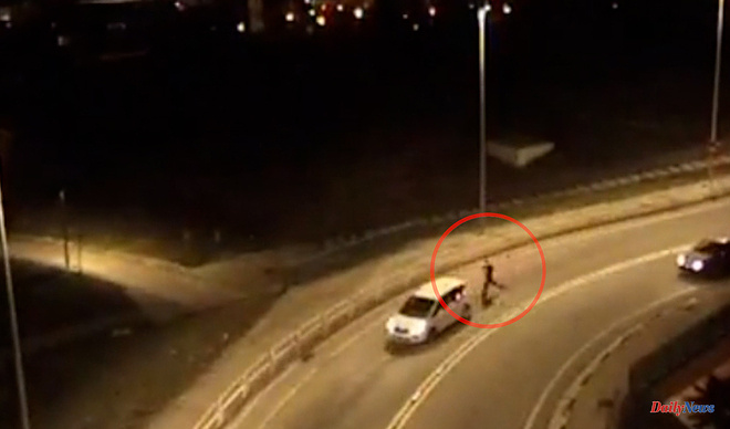 Pamplona A camera records a police pursuit to arrest an alleged sexual offender