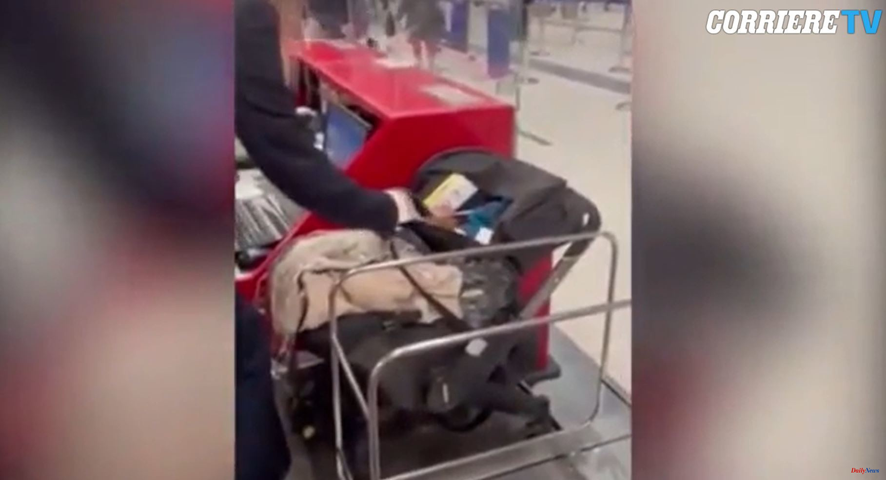 International A Belgian couple leaves their baby at the Tel Aviv airport check-in counter because they do not want to pay for the child's ticket