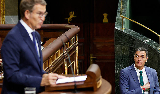Investiture Feijóo defends a Spain of "principles" and Sánchez provokes a farce