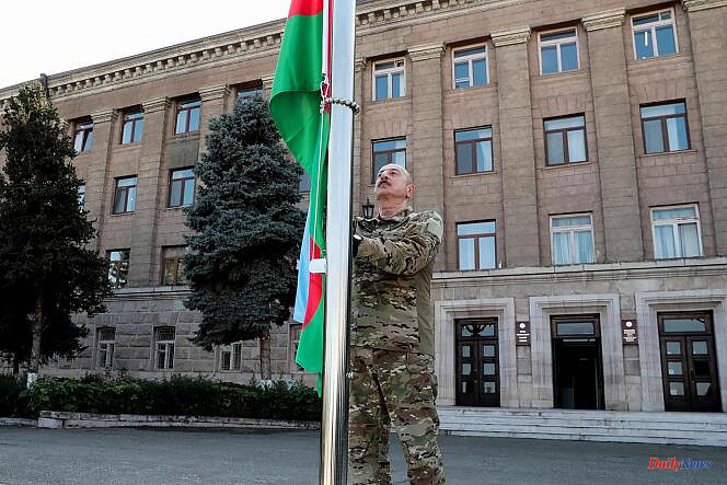 Nagorno-Karabakh: Azerbaijani President hoists national flag in region's capital; Pope calls for preservation of religious heritage