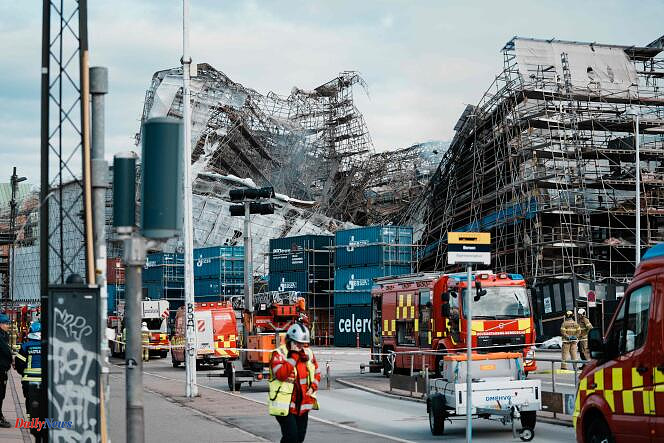 Fire in Copenhagen: the charred facade of the old Stock Exchange has collapsed