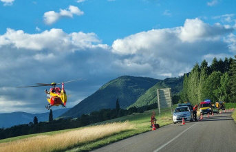 Ain. After falling hard, a Cyclist was airlifted
