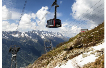 Holidays. Cable car to the most stunning views in the Alps