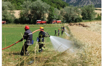 High mountains. Aspremont: A brush fire strikes the clay pigeon-shooting huts