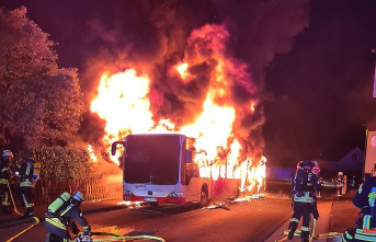 North Rhine-Westphalia: Burning bus damages gardens and facades