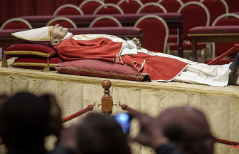 People stand in line for hours: believers say goodbye to Benedict XVI.