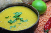 The woman at the grill: Asian-style red lentil soup