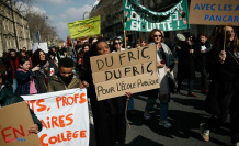 Teachers from Seine-Saint-Denis demonstrate in front of the Ministry of Education to demand an emergency plan