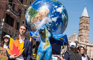 Global climate protest by activists, condemning the...