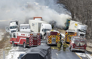 Three people are killed in a snowy pileup involving...