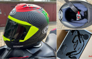 Old school: Arai RX-7V EVO - the right helmet is a...