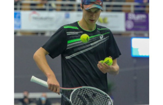 Tennis. Gabriel Debru of Grenoble advances to the...