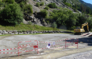 Haute-Savoie. Landslide: The via ferrata de Miolene...