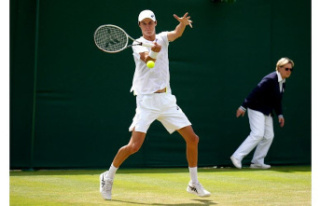 Tennis. Wimbledon: Gabriel Debru, the nugget, bows...