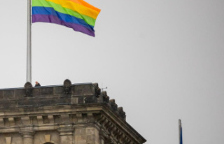 Rainbow flag flies over the Reichstag building for...