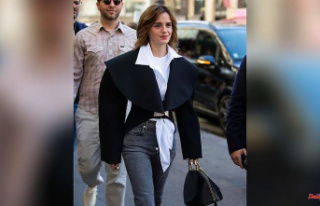 XXL lapels and skinny jeans: Emma Watson opts for...