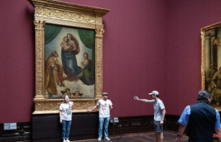 Raphael's painting in Dresden: climate activists...