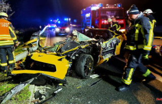 Hesse: car skids - two men seriously injured