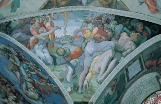 Sketch for Sistine Chapel: Rare sketch by Michelangelo...