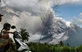 Indonesia: villages covered in ash after an eruption...