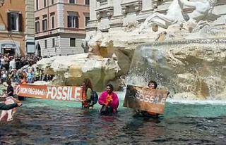 Italy: environmental activists blacken the water of...