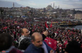 In Turkey, tens of thousands of people demonstrate...