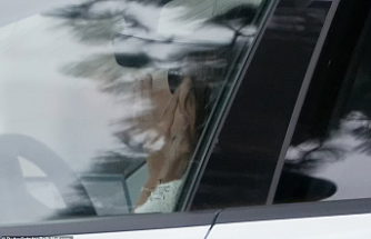 Tara Wilson, Chris Noth's spouse, is seen in tears in her car in Los Angeles.