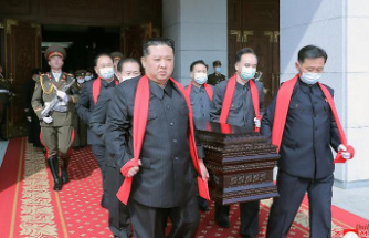 Without a mask at the state funeral: Kim challenges the corona virus