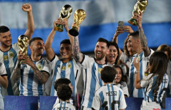 Football: Argentina celebrate their world title in excitement, and with a goal from the inevitable Messi