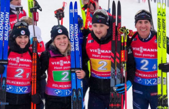 The French biathlon team wins the last mixed relay of the season in Oslo