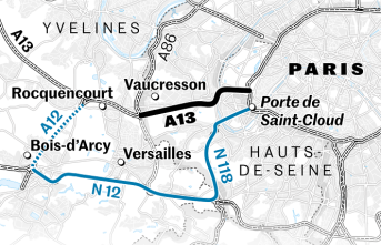 Ile-de-France: the portion of the A13 still closed between Paris and Vaucresson, more than 300 kilometers of traffic jams recorded Monday morning