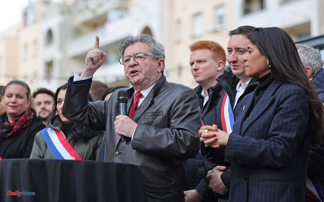 Jean-Luc Mélenchon in conference at Sciences Po Paris Monday evening, a few days after the ban on a conference in Lille